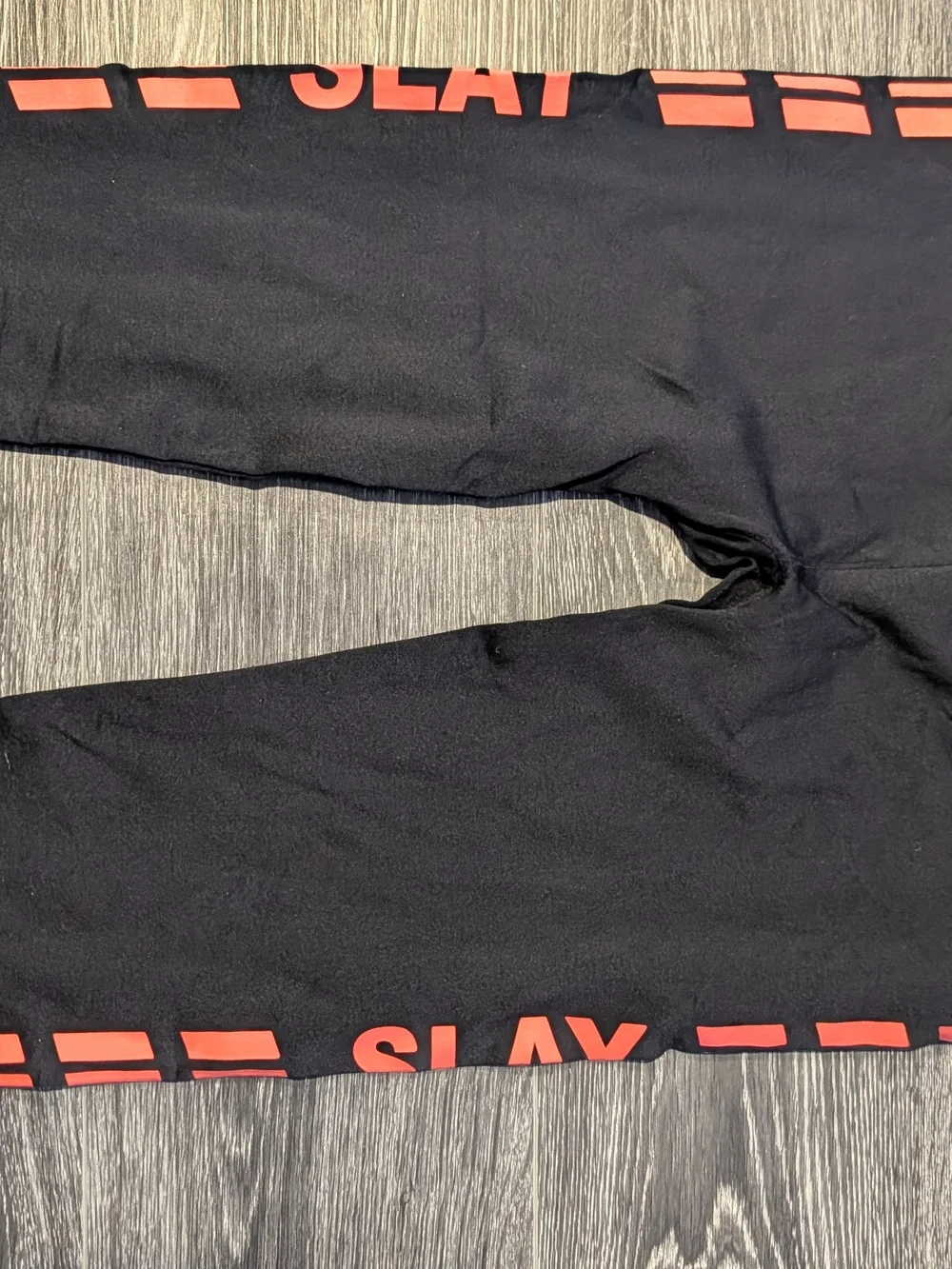 Black Leggings with Orange Side Graphic